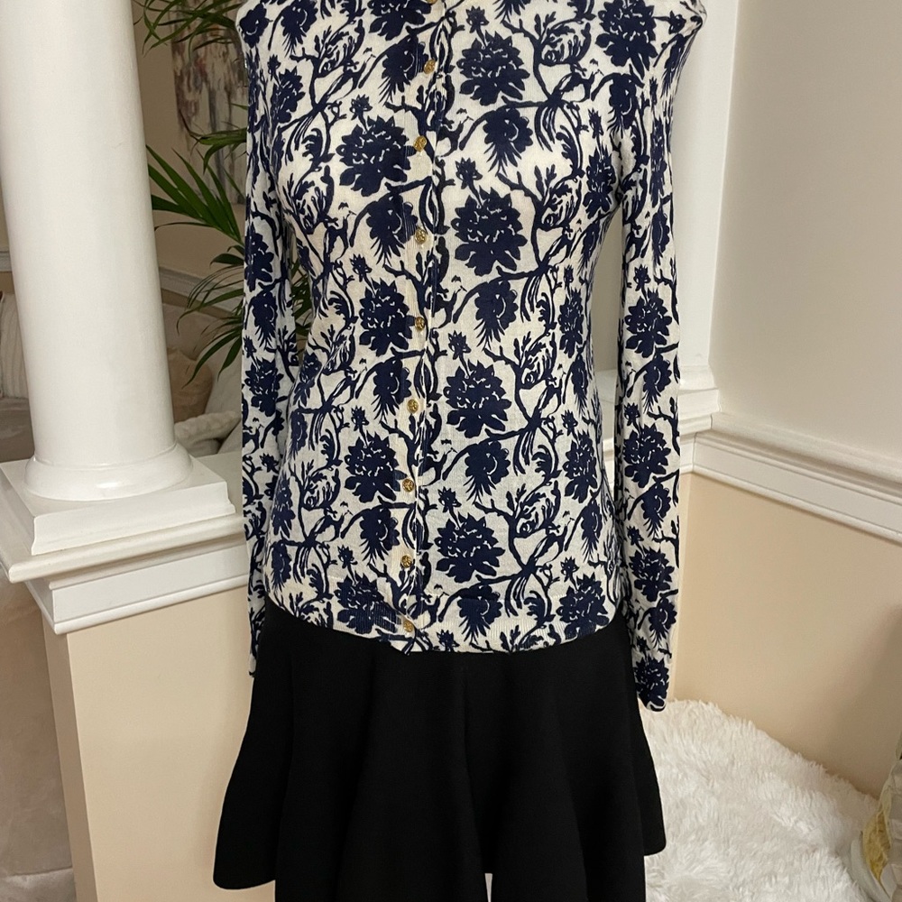 Tory Burch Floral Cardigan, Size S - Picture 2 of 9